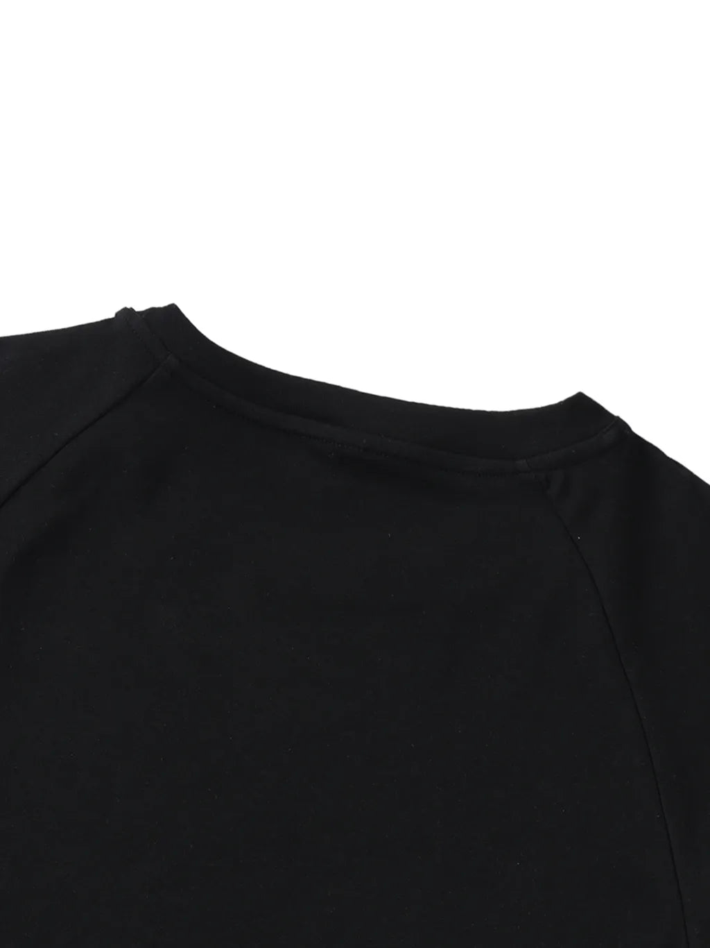 LUXURY TERMINAL - Solid Color Raglan Sleeve Crop Top