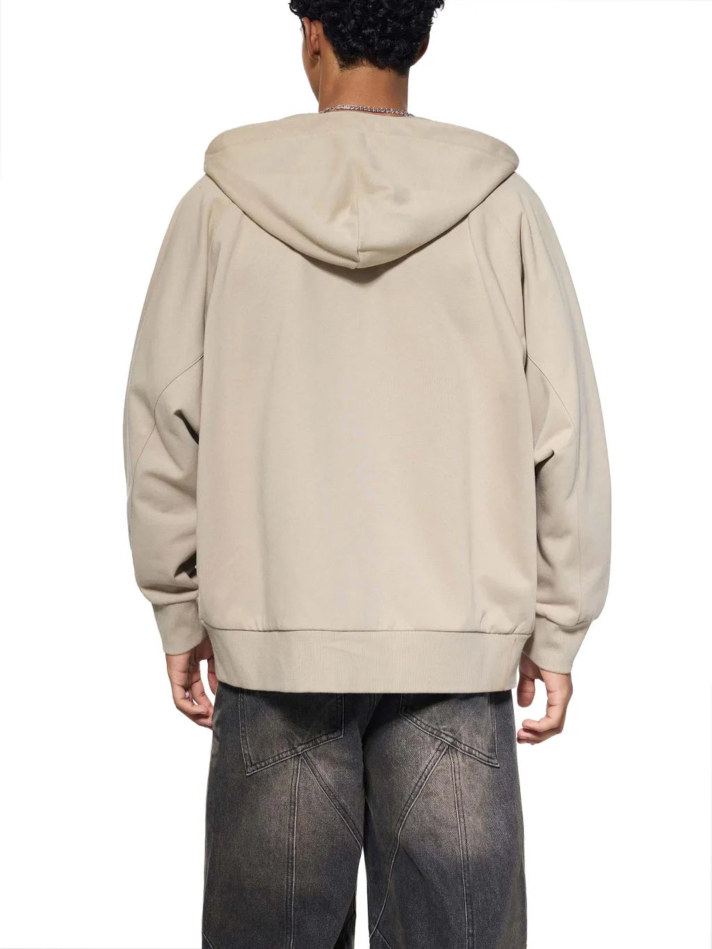 LUXURY TERMINAL - Dolman Sleeve Zip-Through Fleece Hoodie
