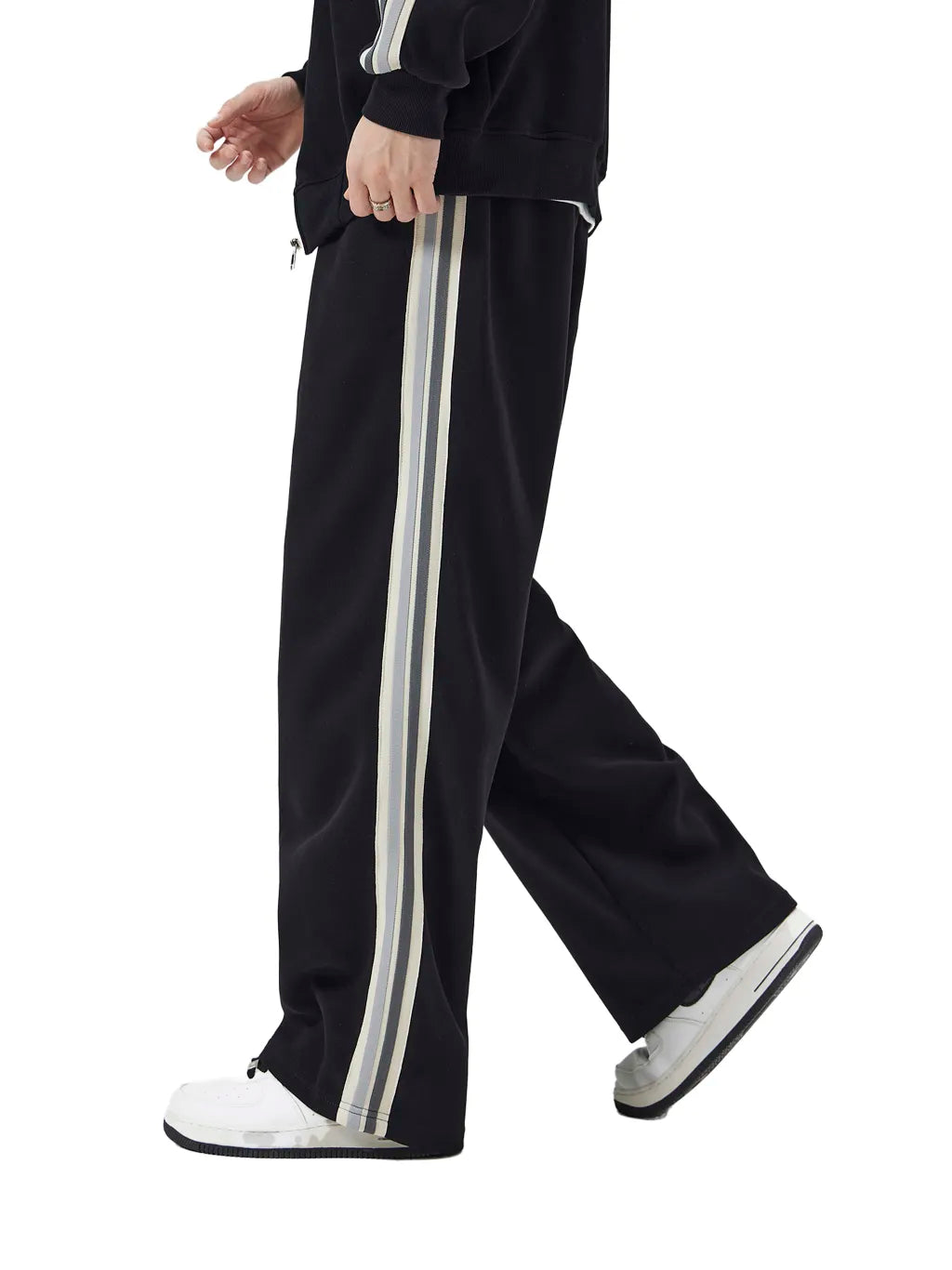 LUXURY TERMINAL - Contrast Side-Stripe Straight-Leg Pants