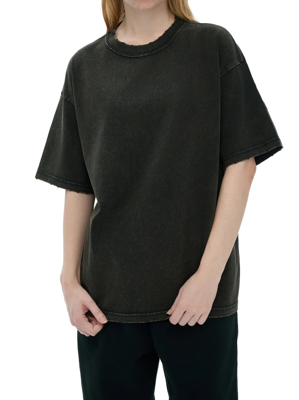 LUXURY TERMINAL - Vintage Washed Frayed Edge T-Shirt