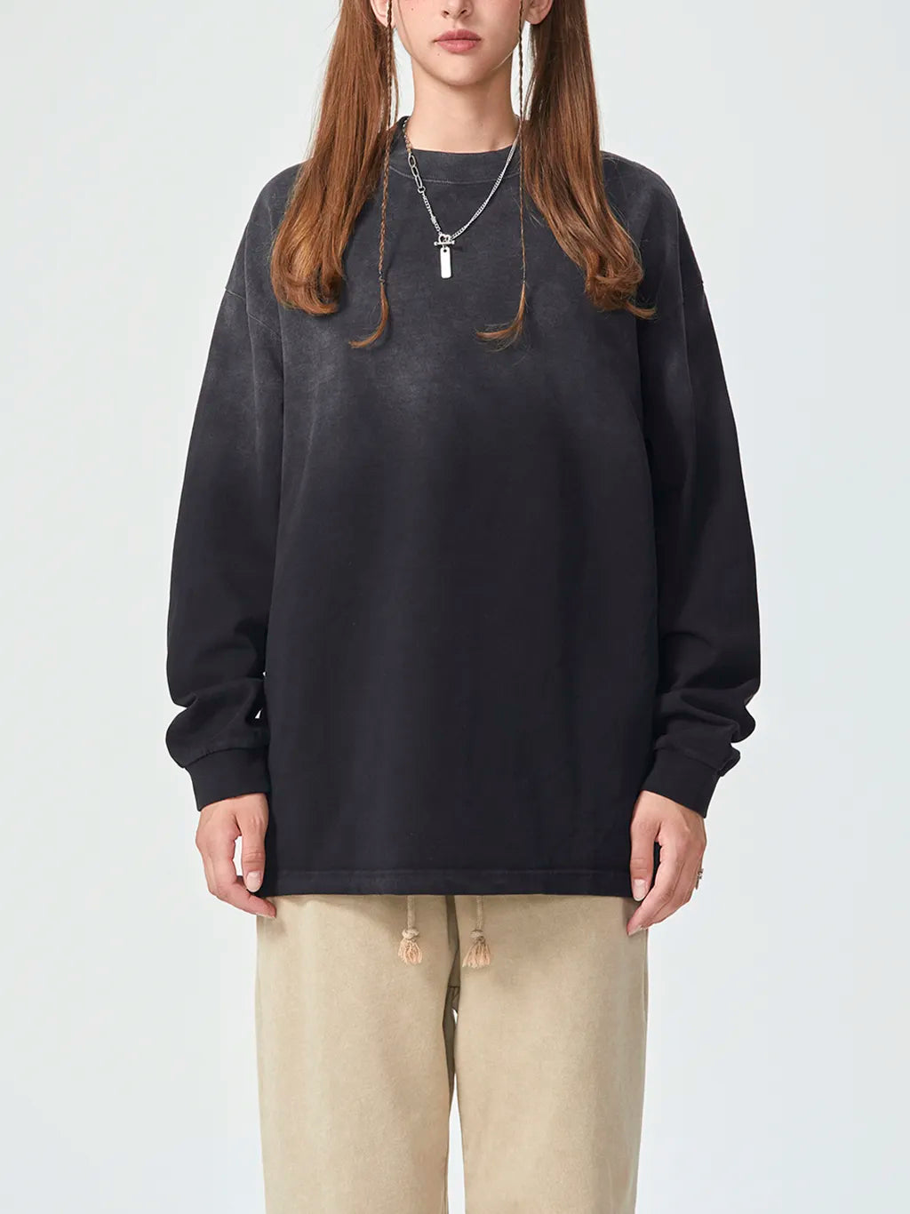 LUXURY TERMINAL - Gradient Washed Long Sleeve T-Shirt