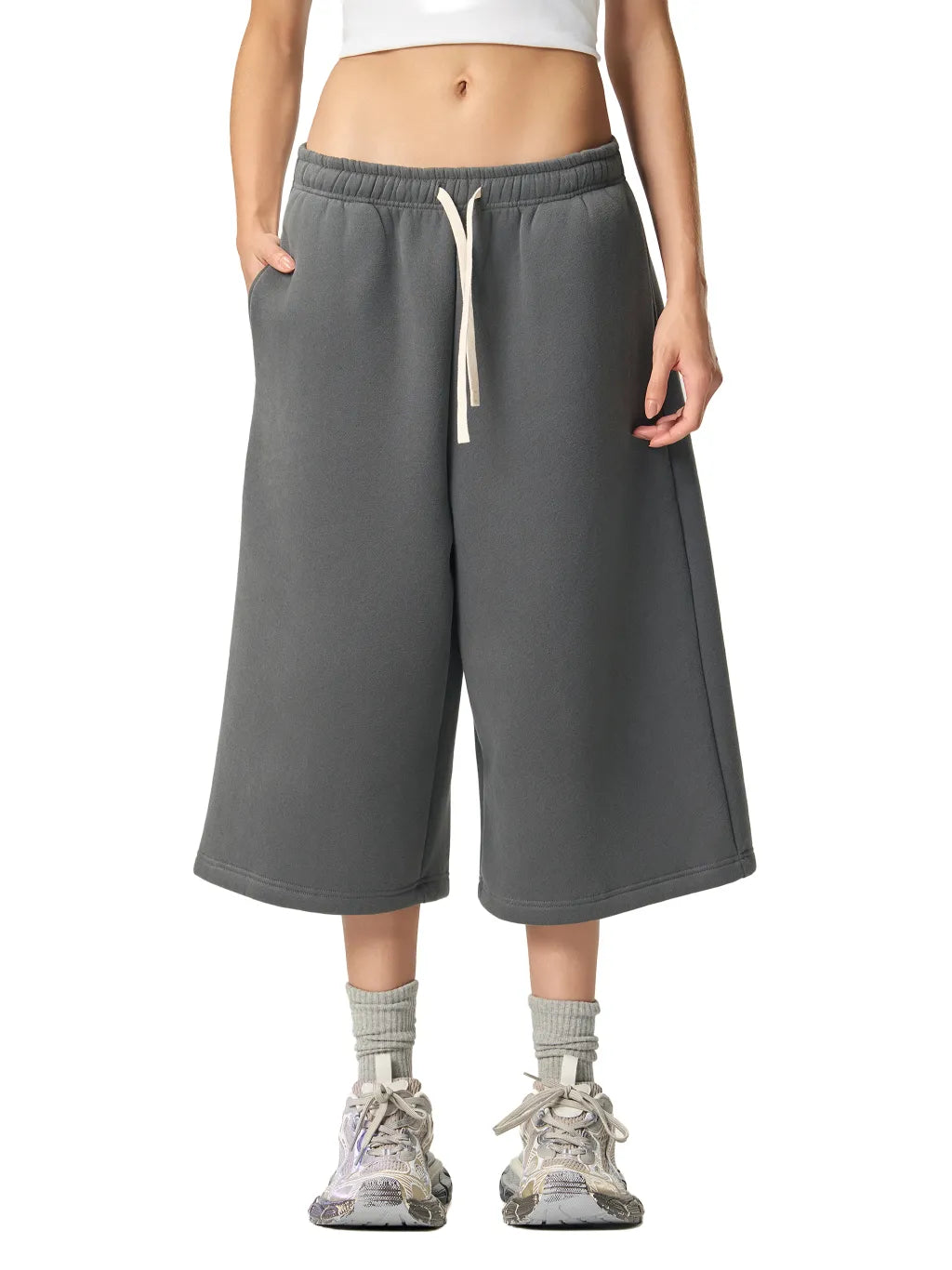 LUXURY TERMINAL - Relaxed Drawstring 3/4 Sweatpants