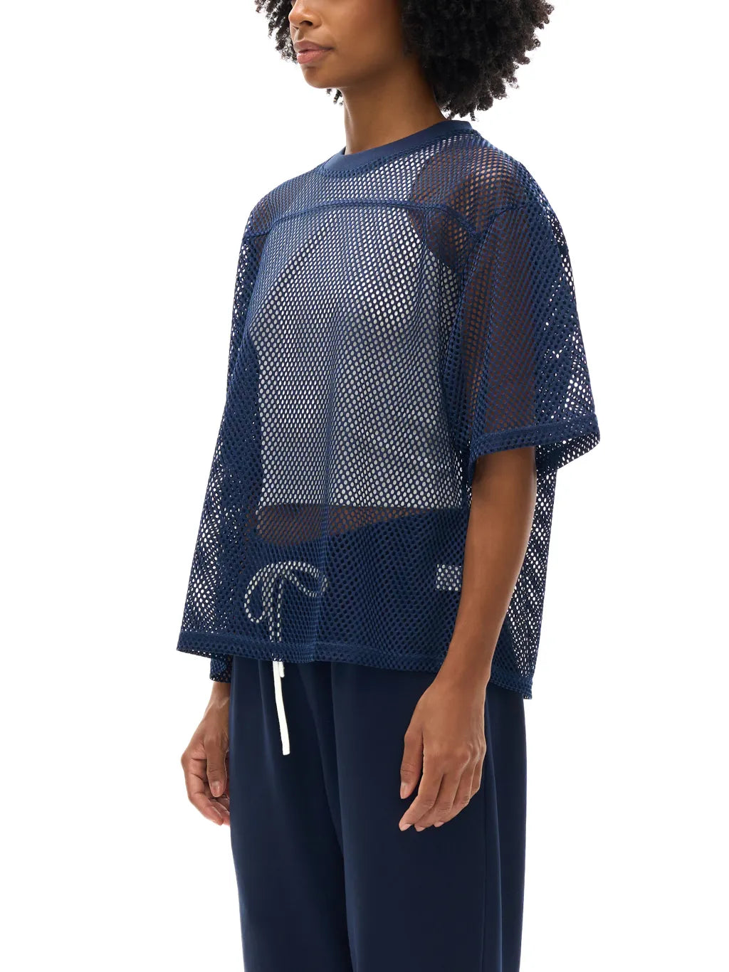 LUXURY TERMINAL - See-through Boxy Net T-Shirt