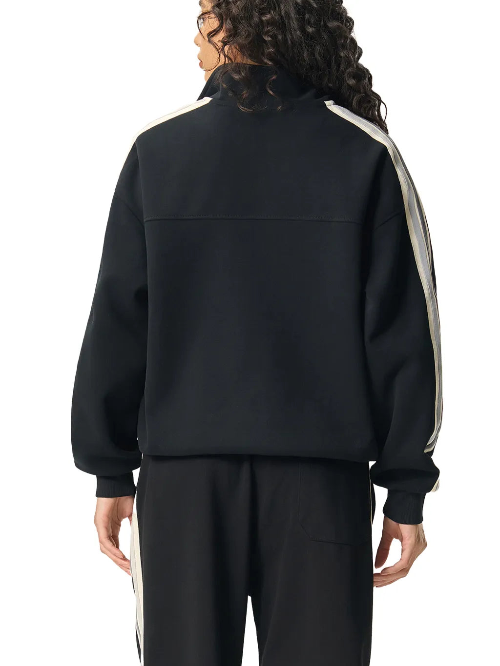 LUXURY TERMINAL - Contrast Side-Stripe Stand Collar Jacket