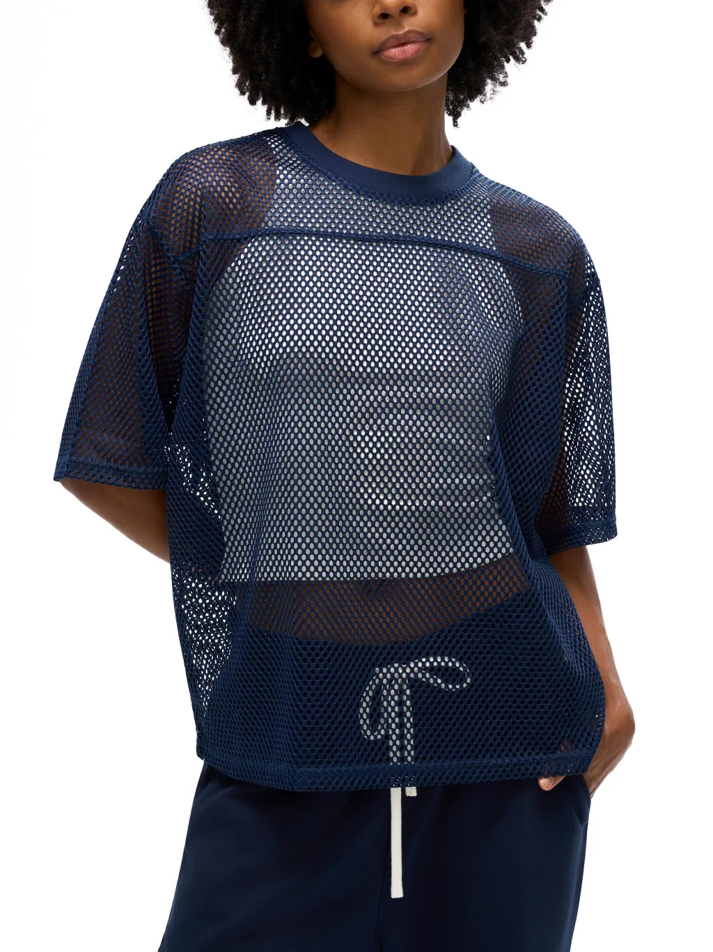 LUXURY TERMINAL - See-through Boxy Net T-Shirt
