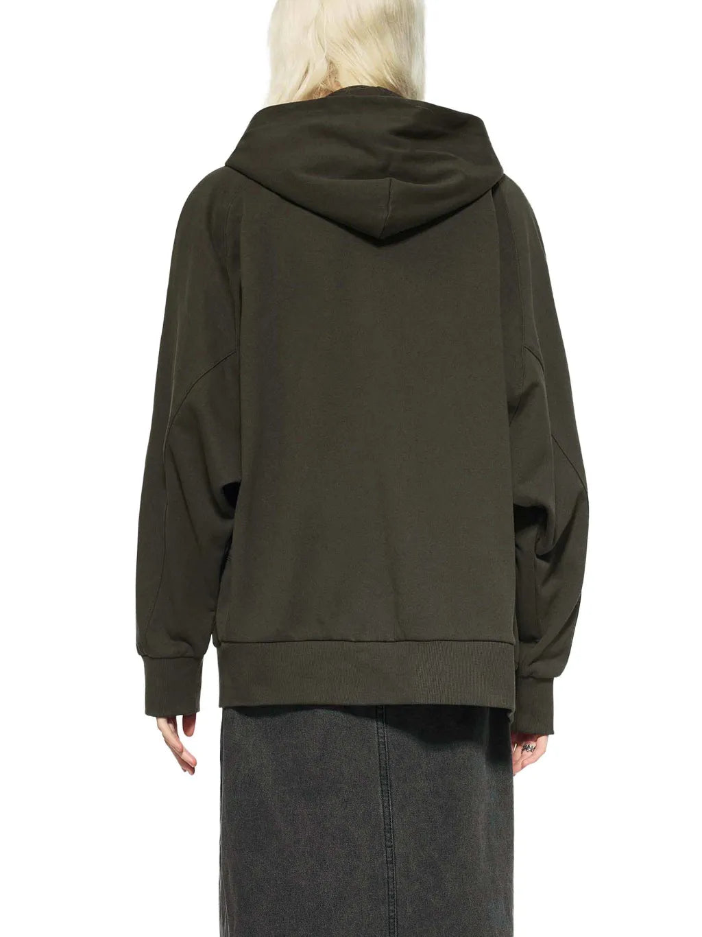 LUXURY TERMINAL - Dolman Sleeve Zip-Through Fleece Hoodie