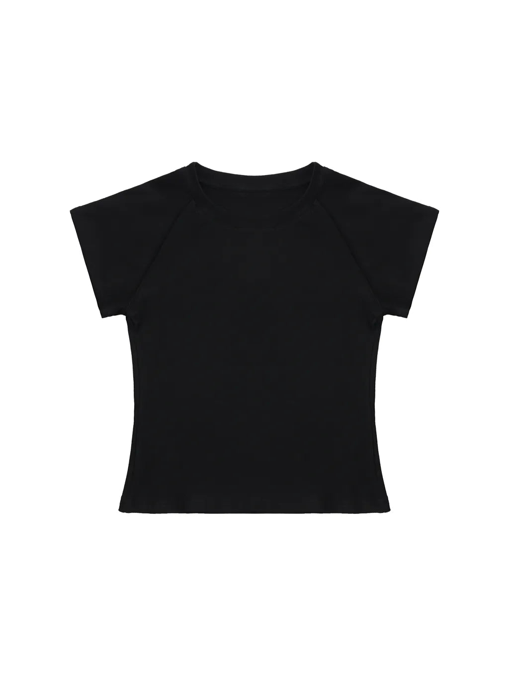 LUXURY TERMINAL - Solid Color Raglan Sleeve Crop Top