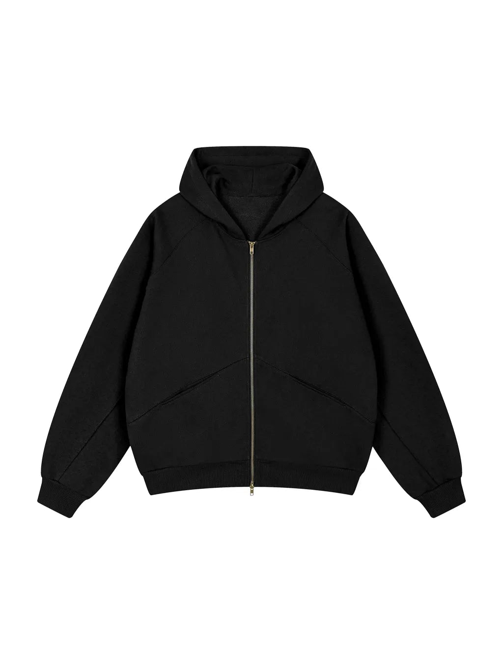 LUXURY TERMINAL - Dolman Sleeve Zip-Through Fleece Hoodie