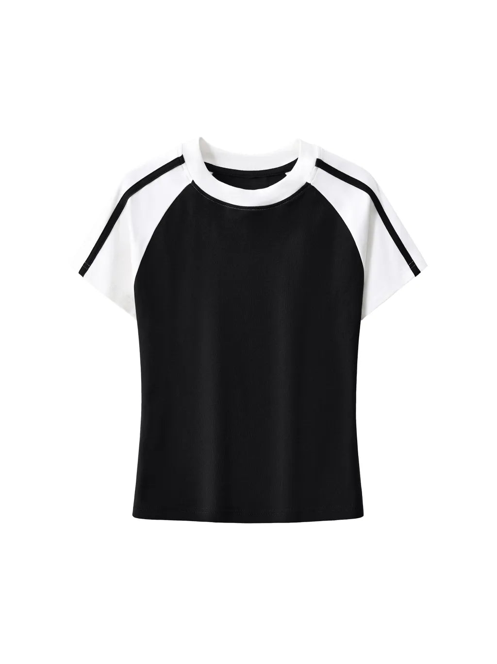 LUXURY TERMINAL - Contrast Stripes Bodycon Raglan Sleeve T-Shirt
