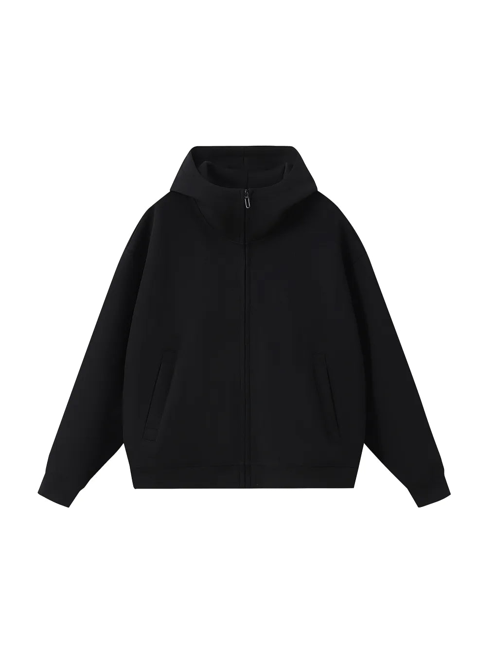 LUXURY TERMINAL - Essential Heavyweight High Neck Zip-Up Hoodie