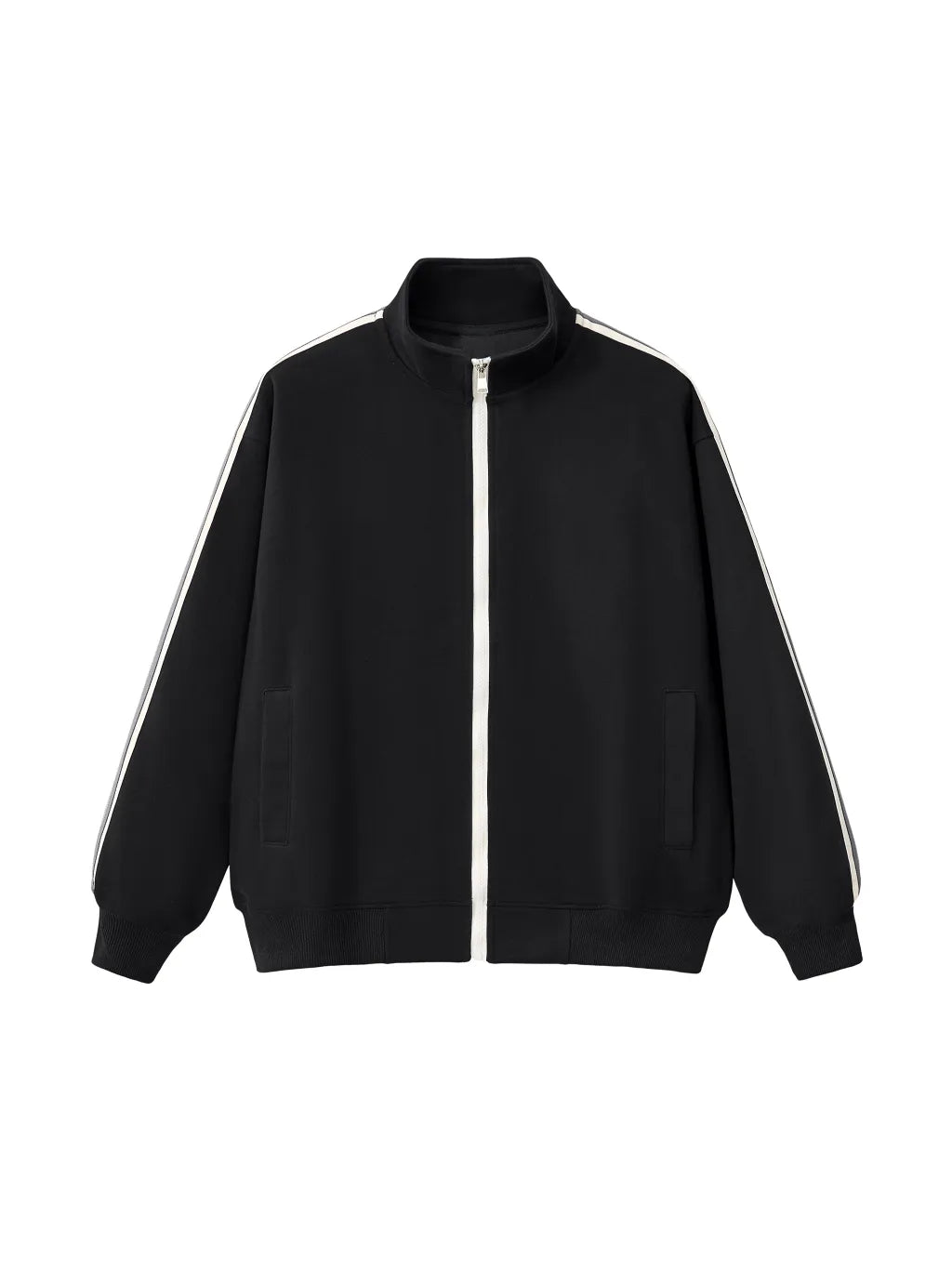 LUXURY TERMINAL - Contrast Side-Stripe Stand Collar Jacket