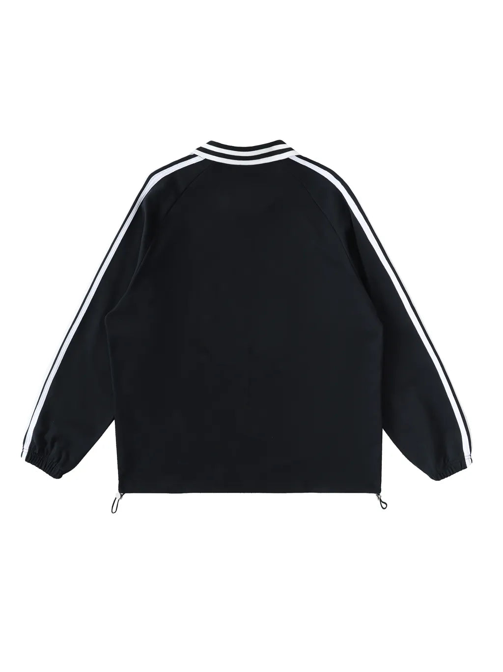 LUXURY TERMINAL - Contrast Striped Lapel Collar Sweatshirt