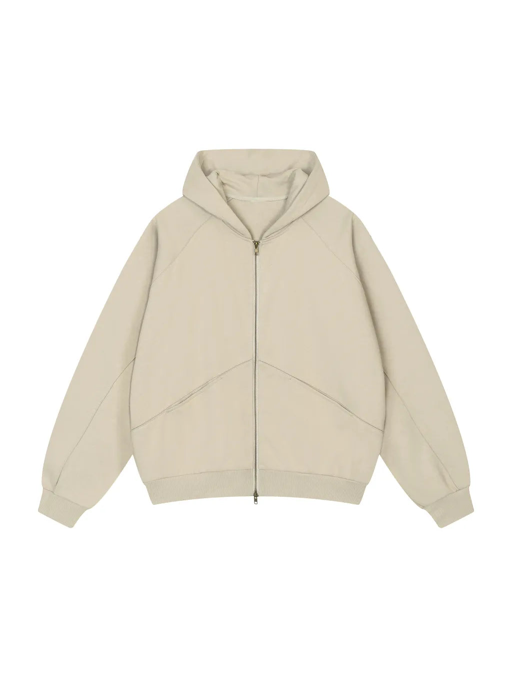 LUXURY TERMINAL - Dolman Sleeve Zip-Through Fleece Hoodie