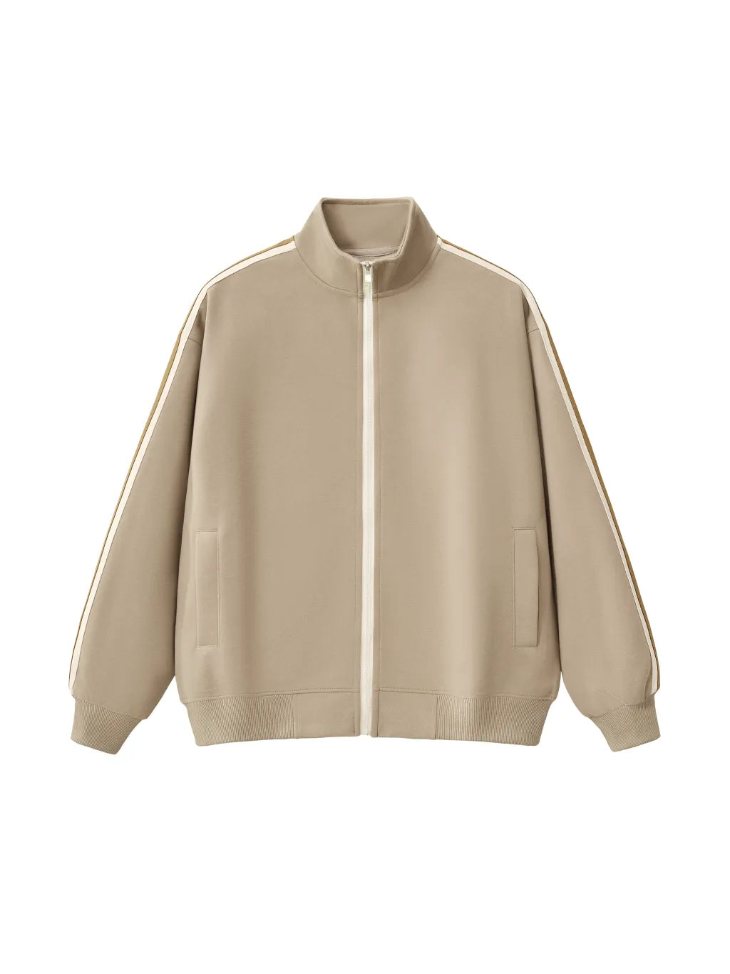 LUXURY TERMINAL - Contrast Side-Stripe Stand Collar Jacket