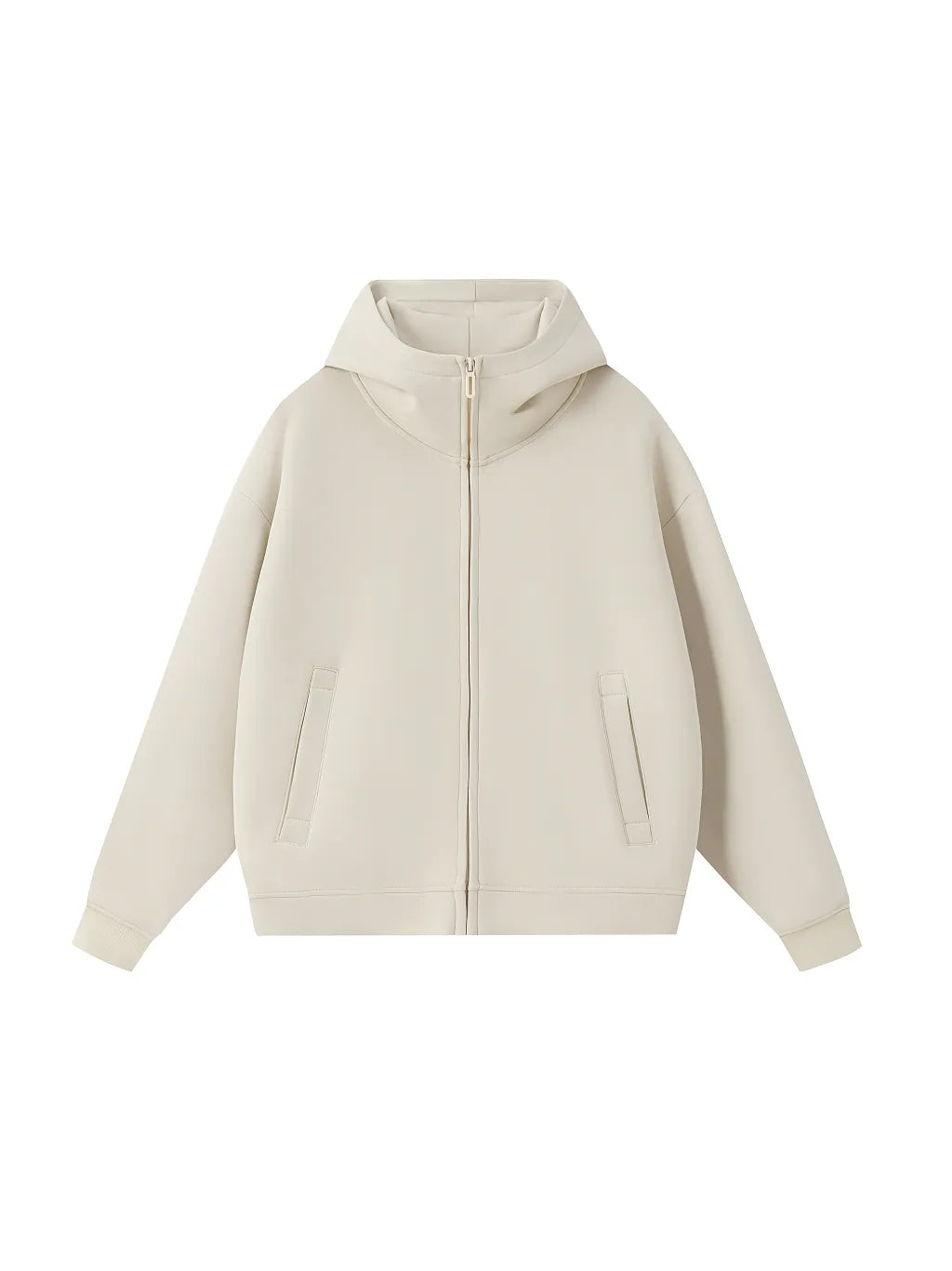 LUXURY TERMINAL - Essential Heavyweight High Neck Zip-Up Hoodie