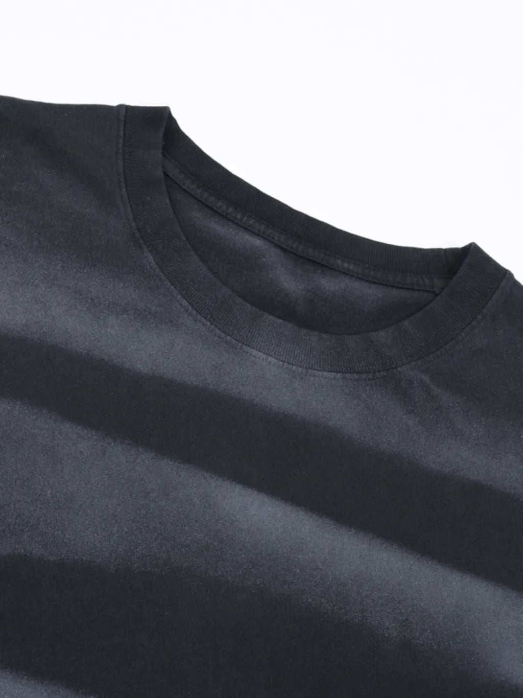 LUXURY TERMINAL - Irregular Stripe Frayed Edge T-Shirt