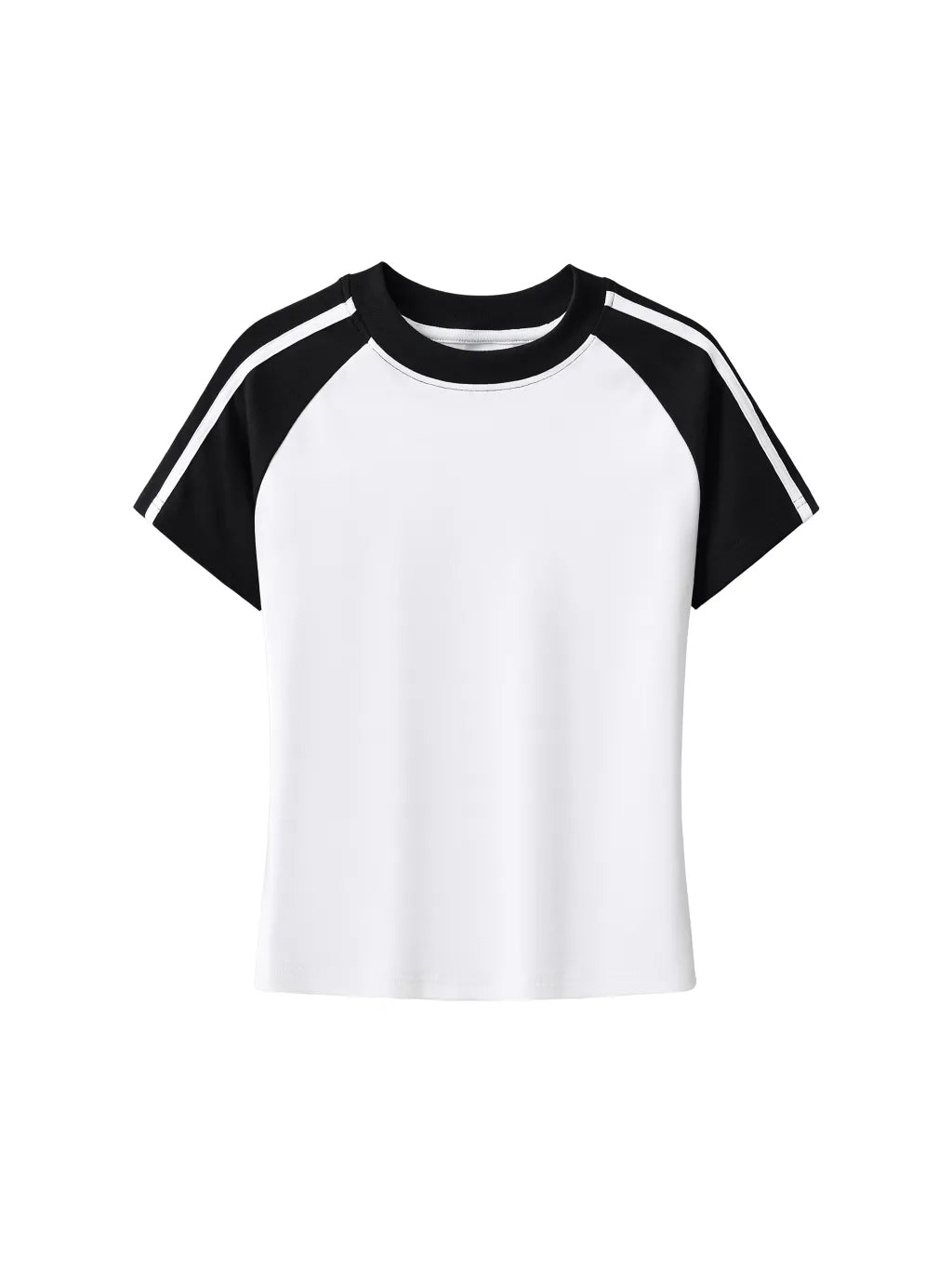 LUXURY TERMINAL - Contrast Stripes Bodycon Raglan Sleeve T-Shirt