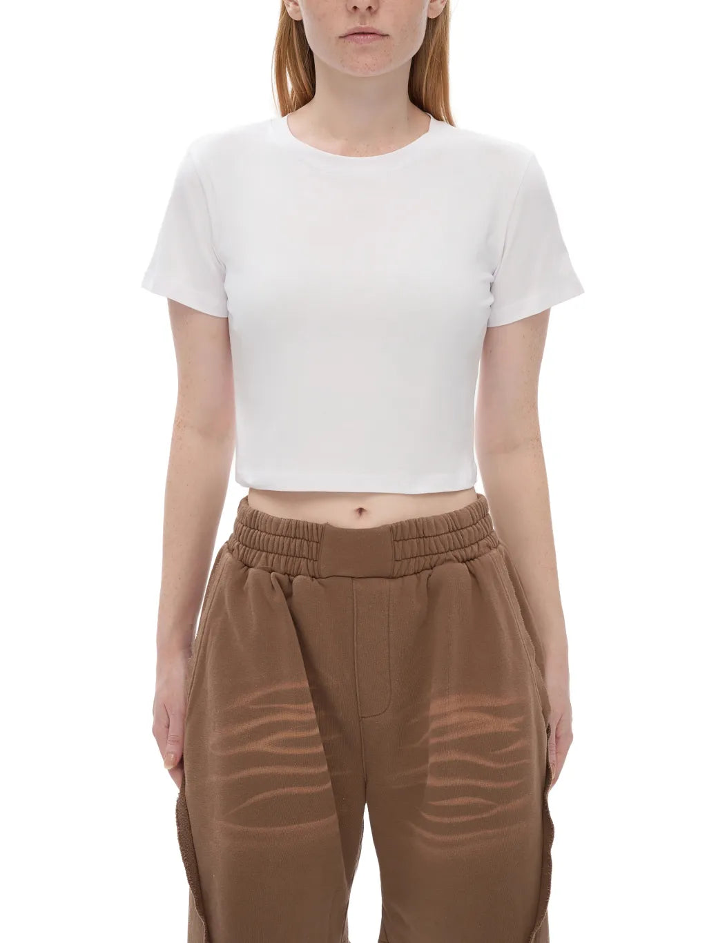LUXURY TERMINAL - Fitted Crop Cotton T-Shirt