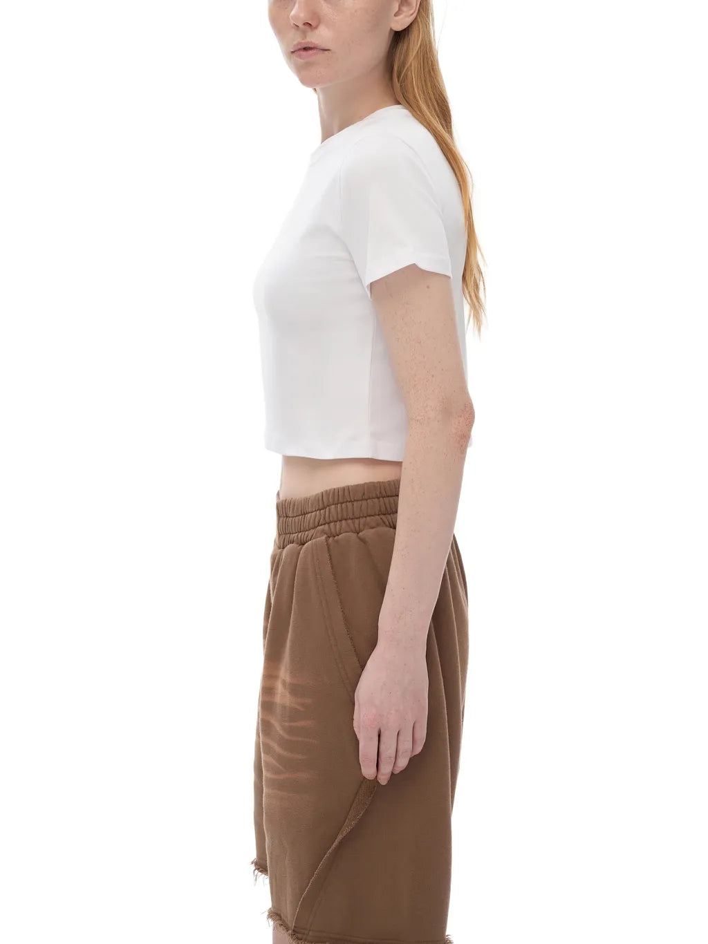 LUXURY TERMINAL - Fitted Crop Cotton T-Shirt
