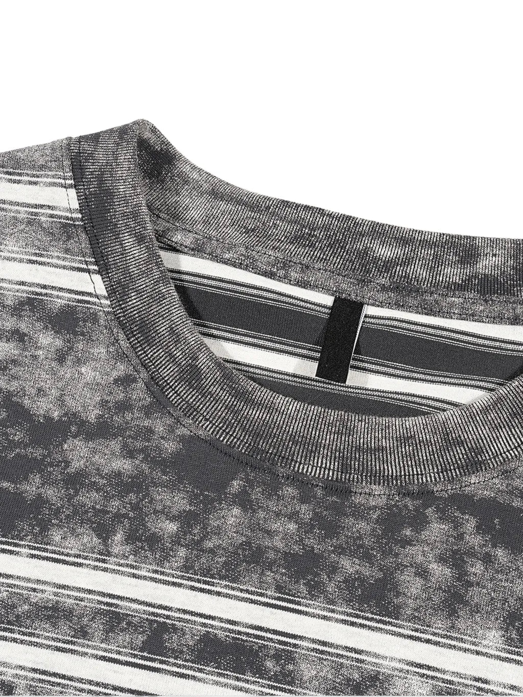 LUXURY TERMINAL - Snow Washed Striped Boxy T-Shirt