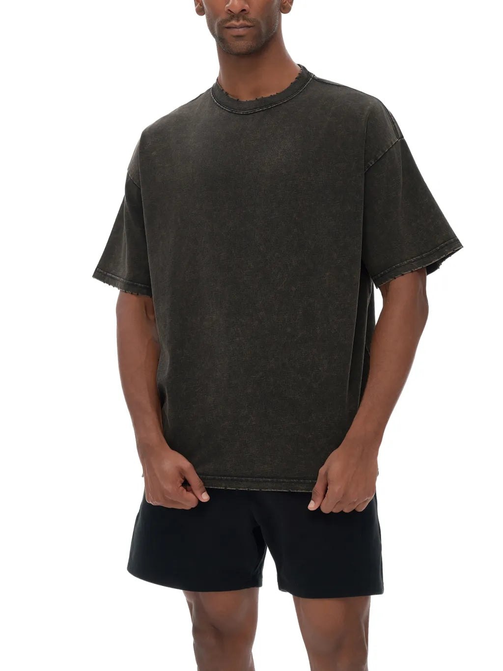 LUXURY TERMINAL - Vintage Washed Frayed Edge T-Shirt
