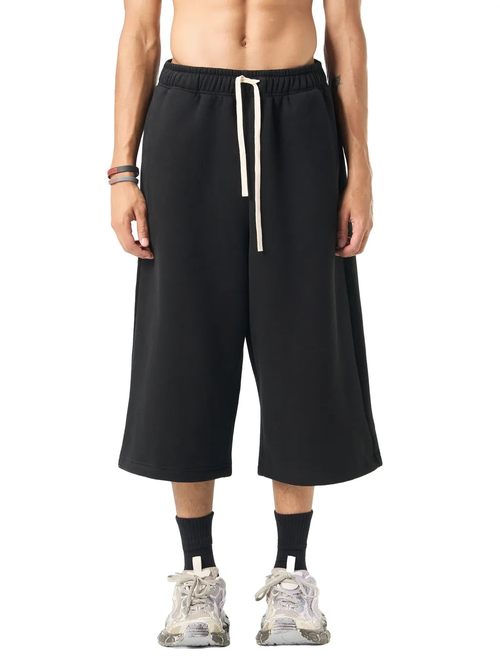 LUXURY TERMINAL - Relaxed Drawstring 3/4 Sweatpants
