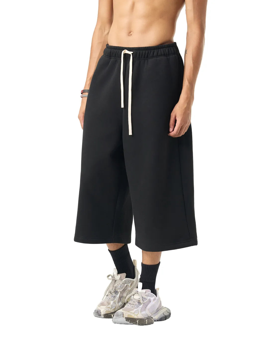 LUXURY TERMINAL - Relaxed Drawstring 3/4 Sweatpants