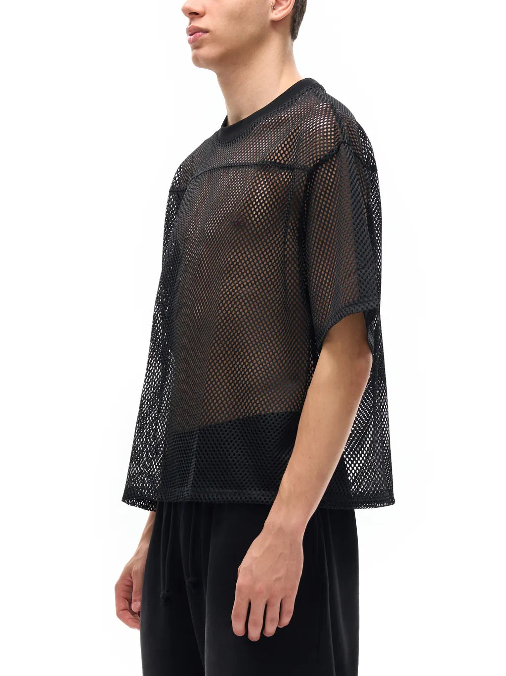 LUXURY TERMINAL - See-through Boxy Net T-Shirt