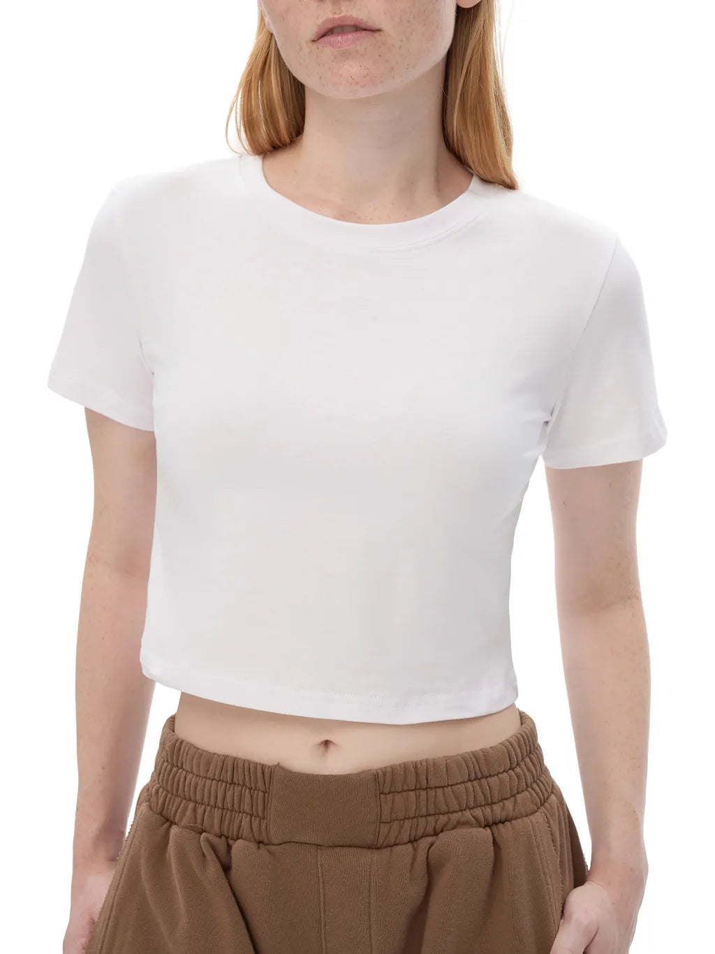 LUXURY TERMINAL - Fitted Crop Cotton T-Shirt