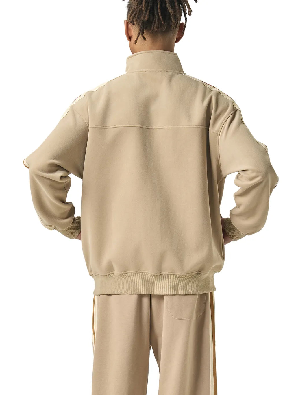 LUXURY TERMINAL - Contrast Side-Stripe Stand Collar Jacket