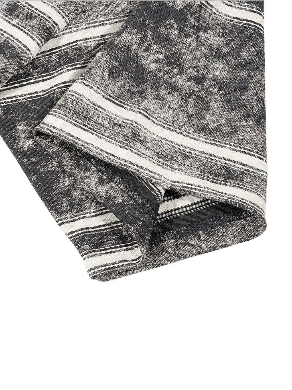 LUXURY TERMINAL - Snow Washed Striped Boxy T-Shirt