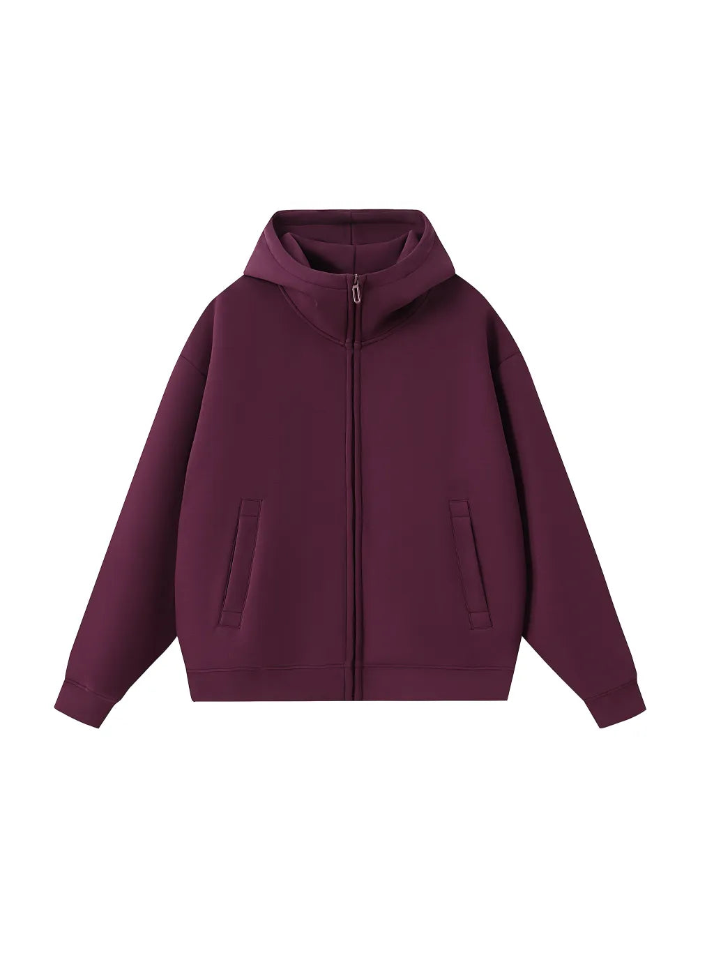 LUXURY TERMINAL - Essential Heavyweight High Neck Zip-Up Hoodie
