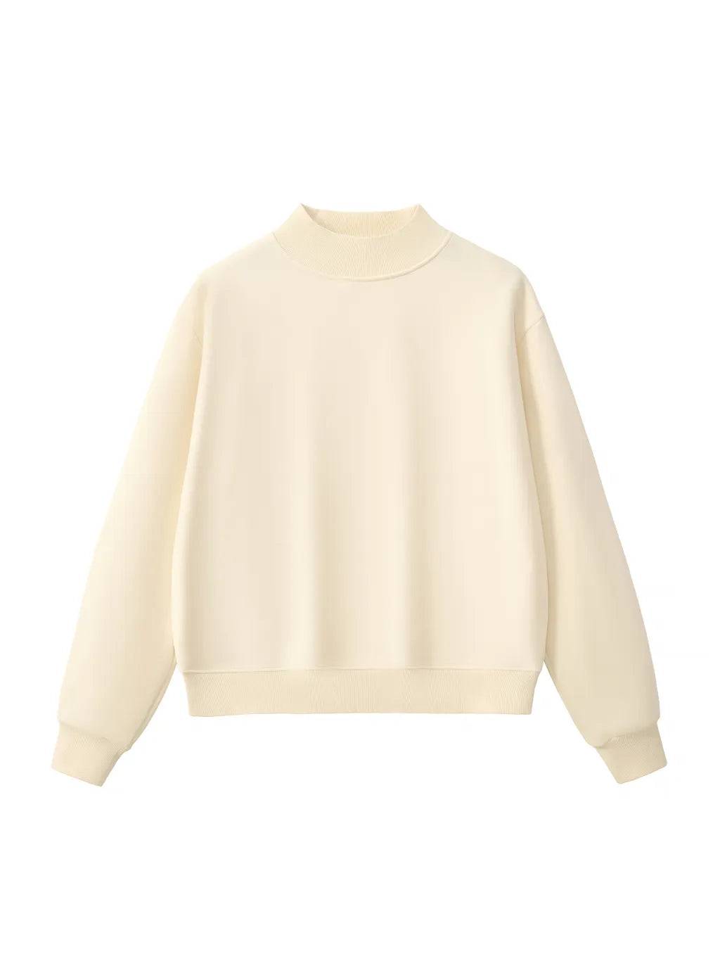 LUXURY TERMINAL - Essential Fleece Mid-Neck Crew Sweatshirt