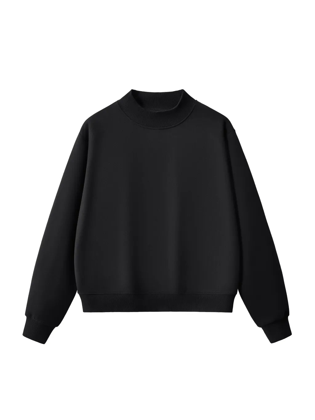 LUXURY TERMINAL - Essential Fleece Mid-Neck Crew Sweatshirt