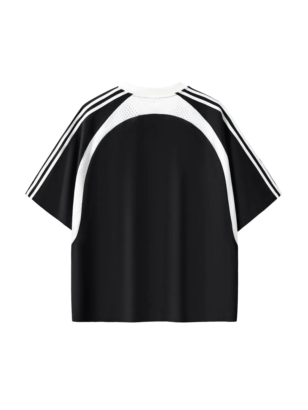 LUXURY TERMINAL - Contrast Stripes Panel Mesh T-shirt