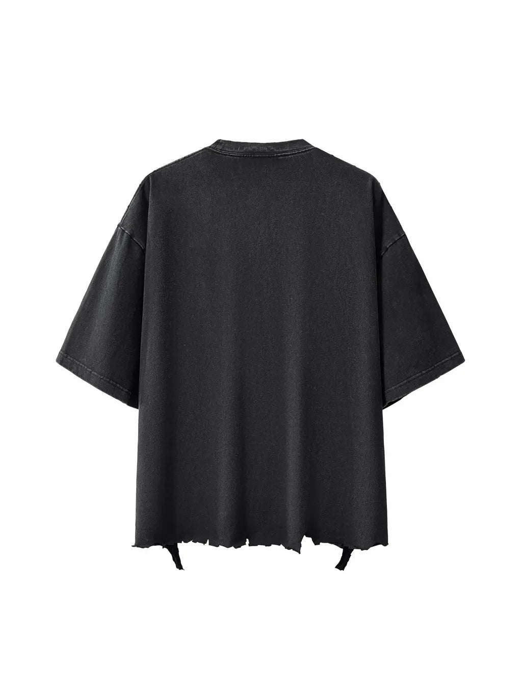LUXURY TERMINAL - Snow Wash Raw-Hem Boxy T-shirt