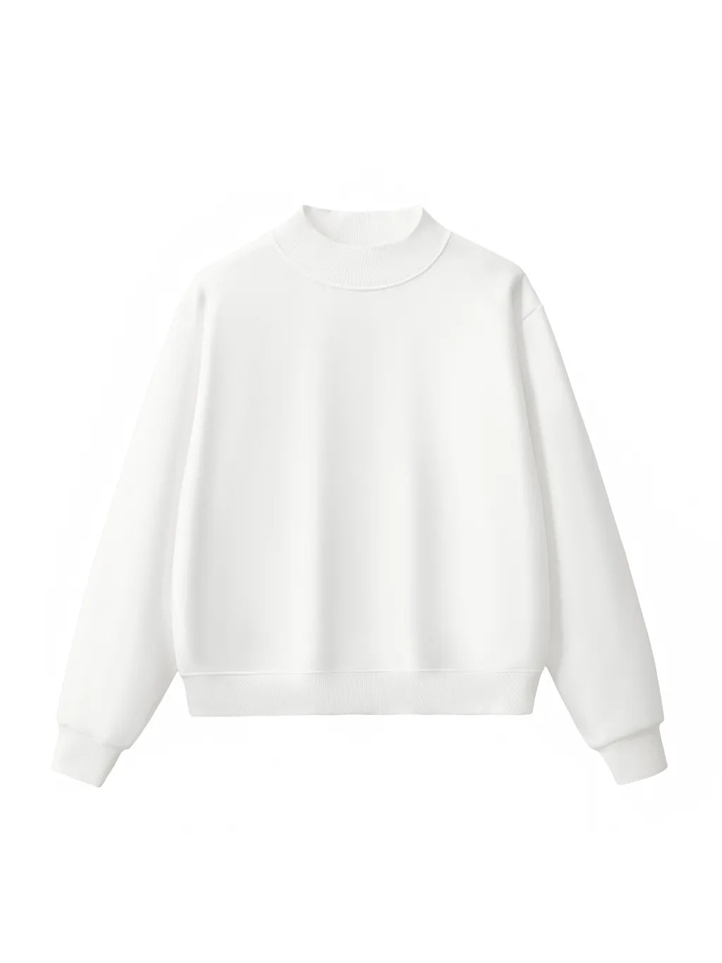 LUXURY TERMINAL - Essential Fleece Mid-Neck Crew Sweatshirt