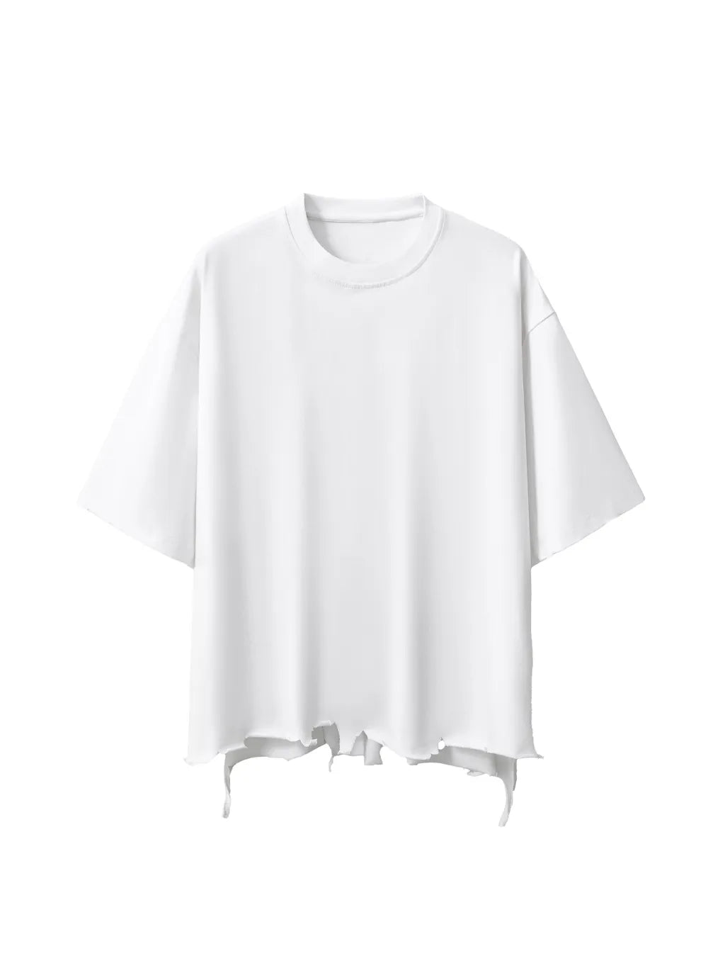 LUXURY TERMINAL - Snow Wash Raw-Hem Boxy T-shirt