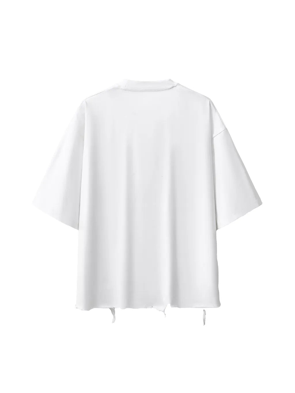 LUXURY TERMINAL - Snow Wash Raw-Hem Boxy T-shirt