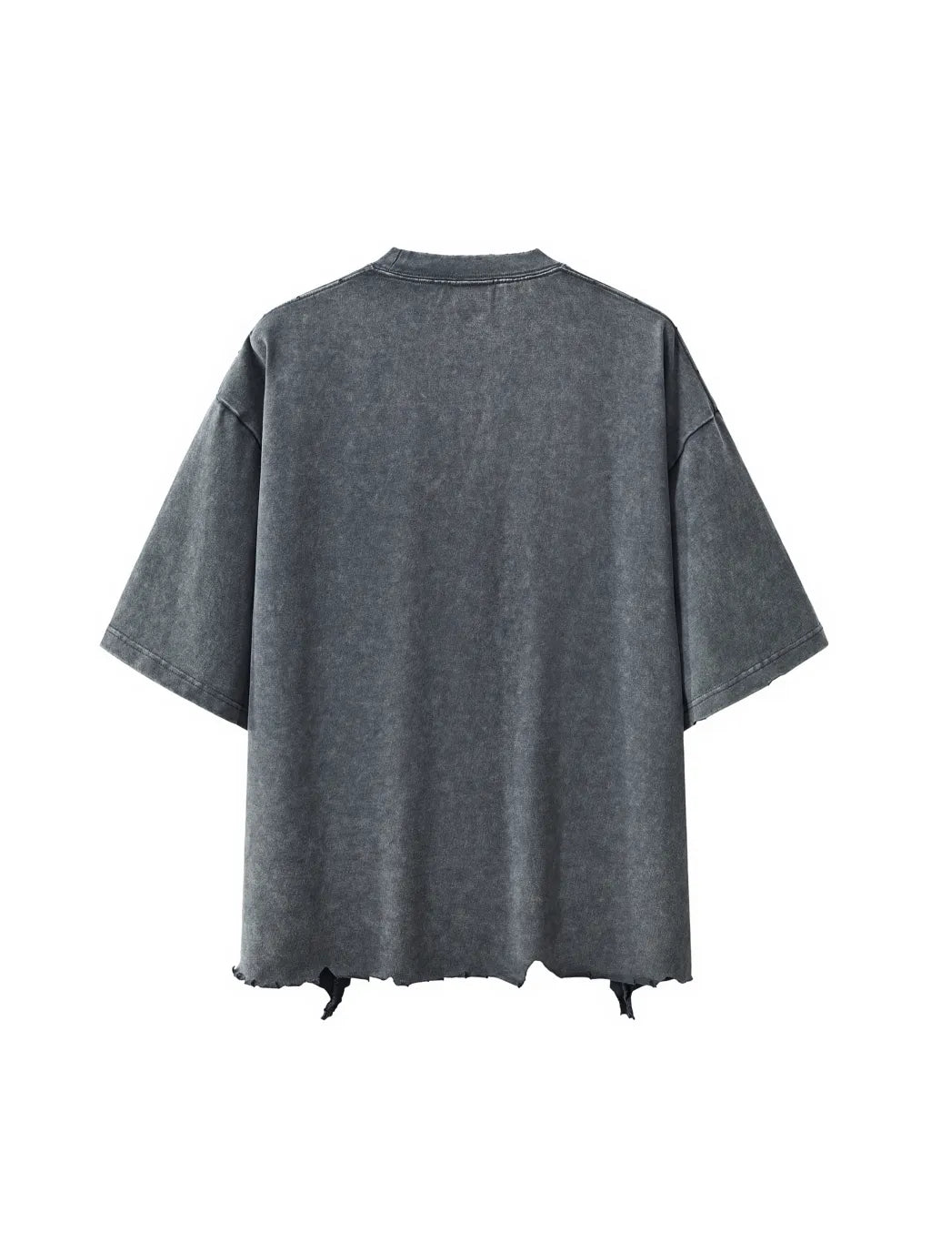 LUXURY TERMINAL - Snow Wash Raw-Hem Boxy T-shirt