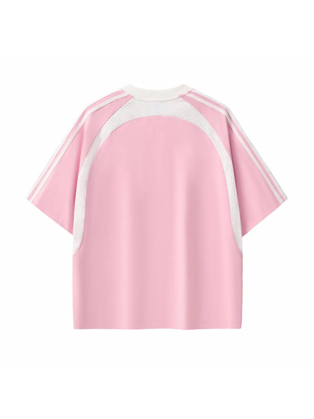 LUXURY TERMINAL - Contrast Stripes Panel Mesh T-shirt