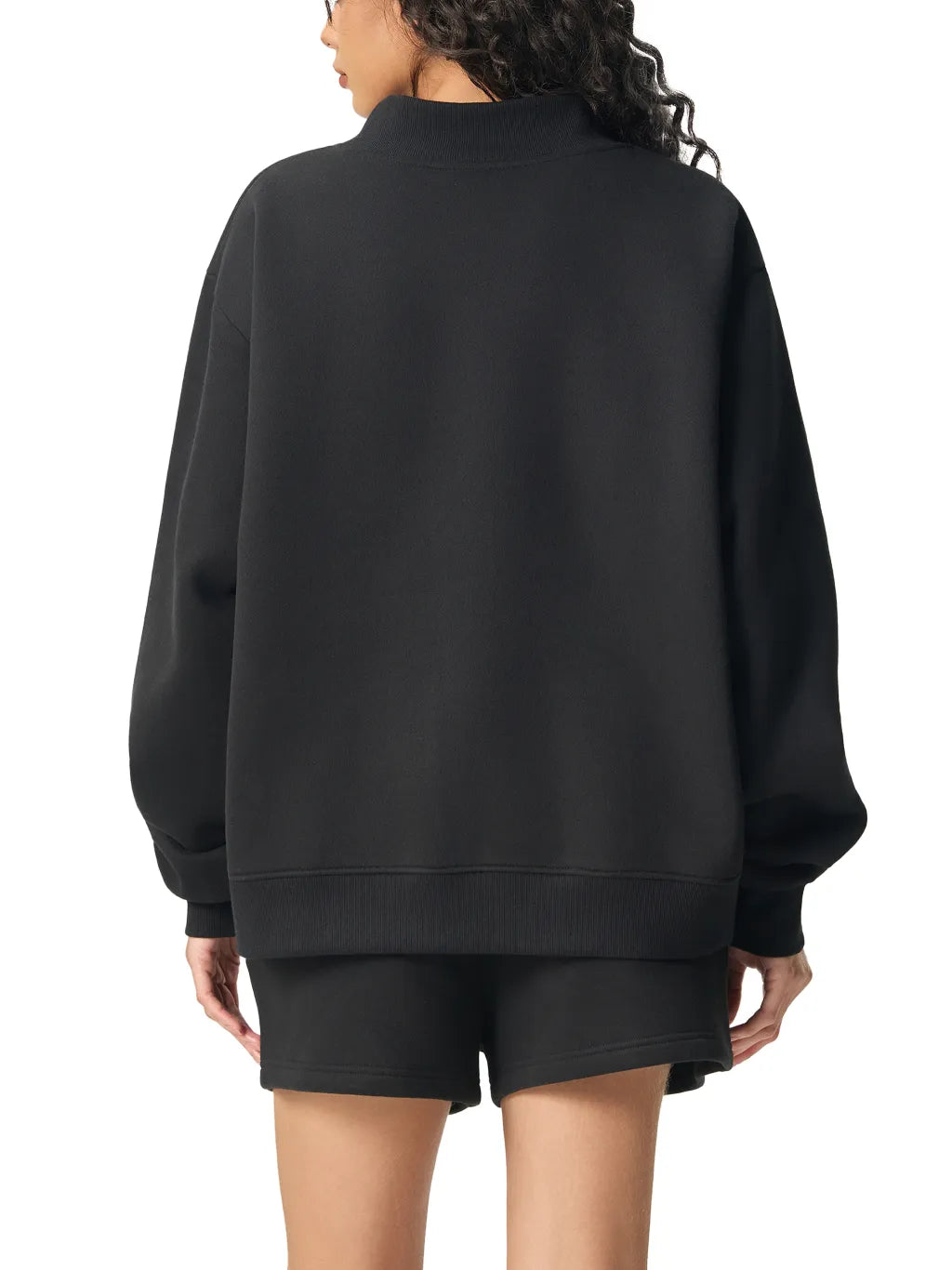 LUXURY TERMINAL - Essential Fleece Mid-Neck Crew Sweatshirt
