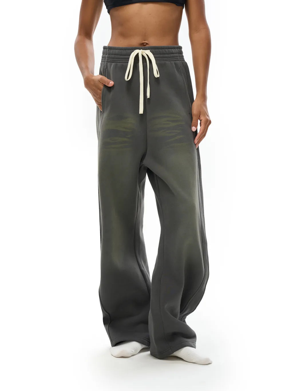 LUXURY TERMINAL - Sunfade Curved Blade Fleece Sweatpants