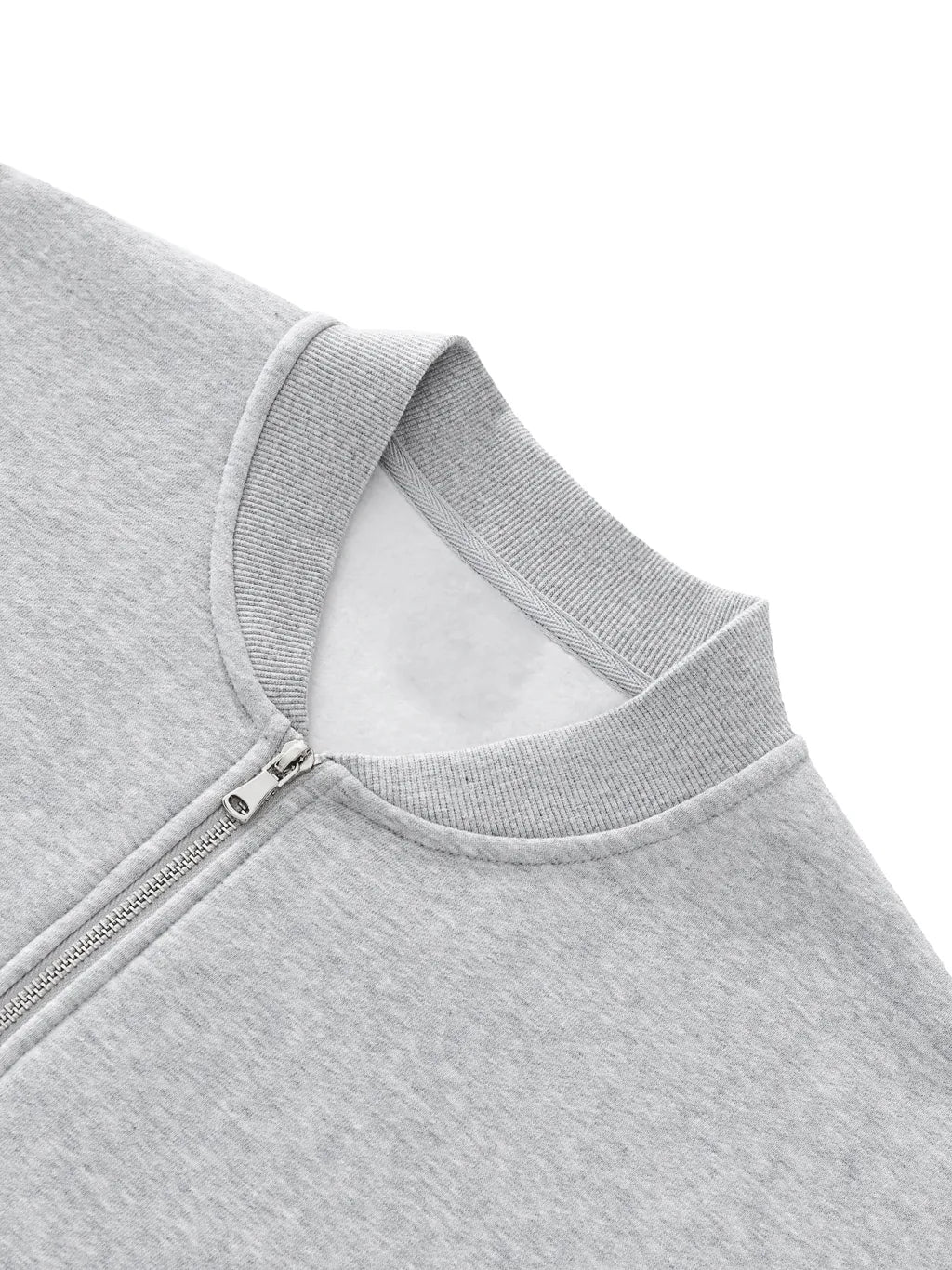 LUXURY TERMINAL - Essential Zip-Up Fleeced Varsity Jacket