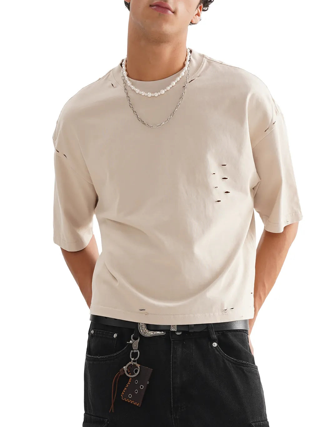 LUXURY TERMINAL - Classic Frayed Boxy Tee
