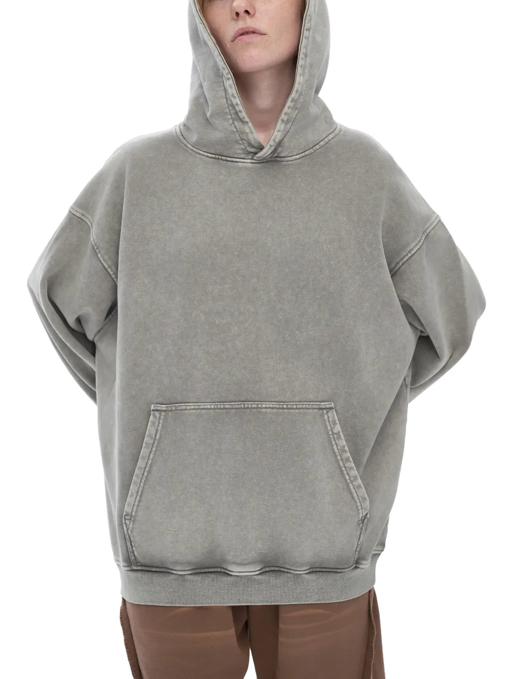 LUXURY TERMINAL - Snow Washed Loose Cotton Hoodie
