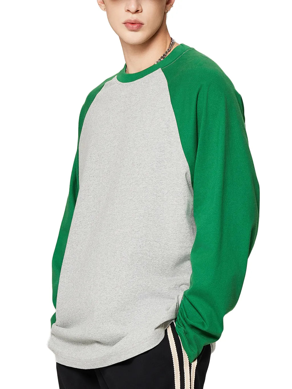 LUXURY TERMINAL -Color-Blocked Raglan Long-Sleeve T-Shirt