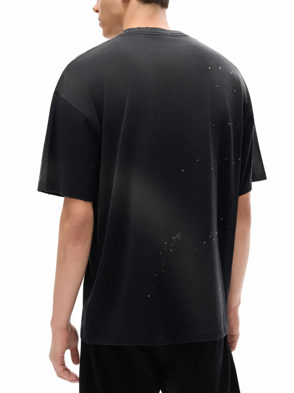 LUXURY TERMINAL -Hand-Frayed Sunfade Paint Splatter T-Shirt