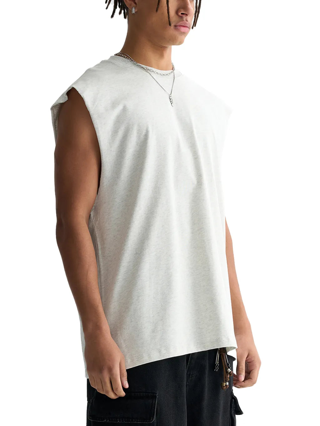 LUXURY TERMINAL - Raw Edge Cotton Tank Top