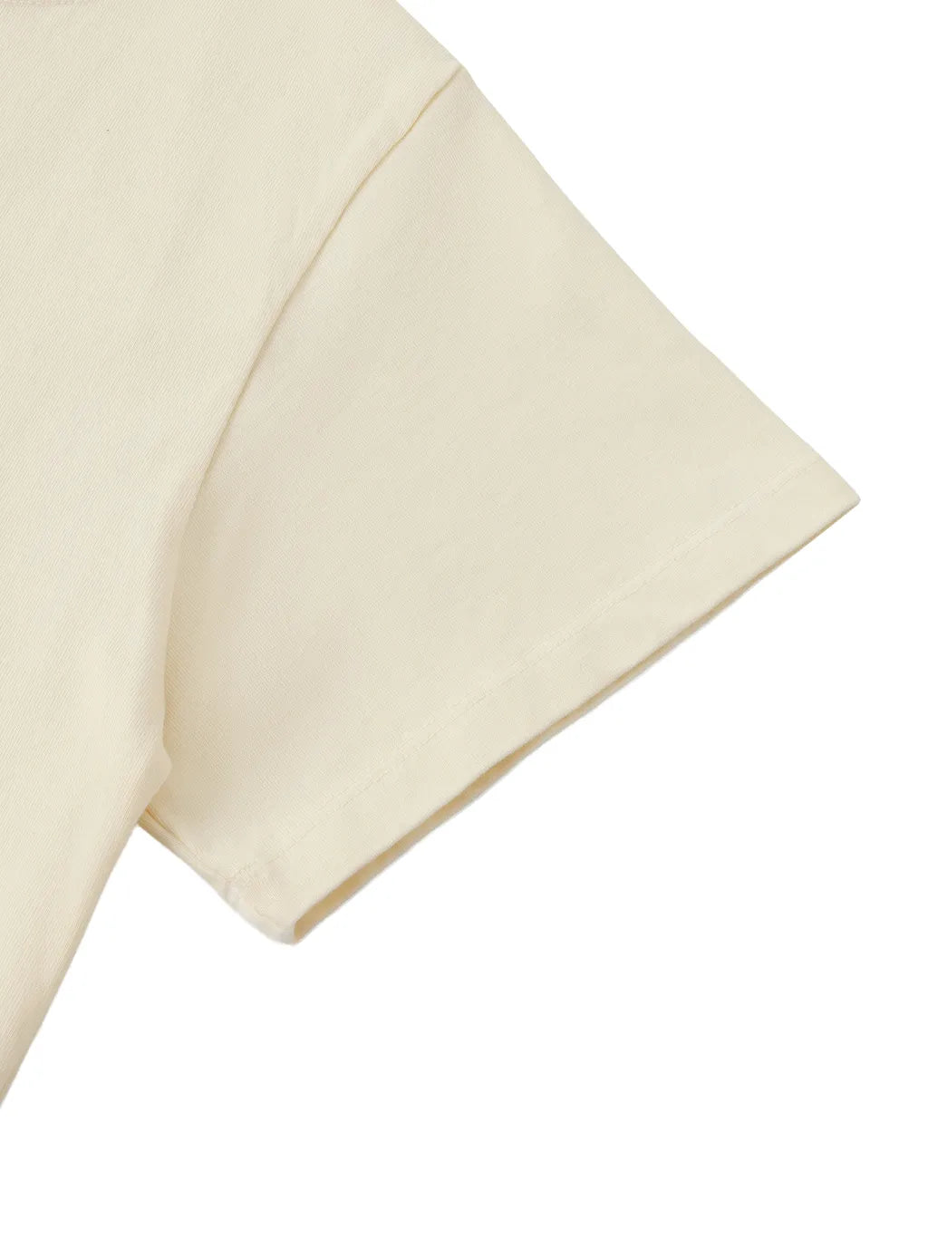 LUXURY TERMINAL - Off-Shoulder Rolled Hem Cotton T-Shirt